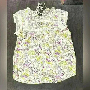 Anthropologie Meadow Rue Floral Lace Sleeveless Top - Size Small